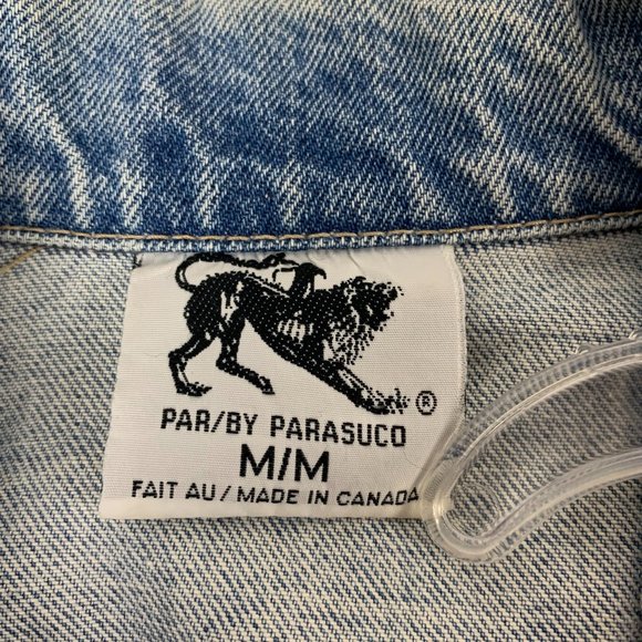Vintage Parasuco Denim Jean Jacket 1980's "In Denim We Trust" - Medium - Picture 9 of 15